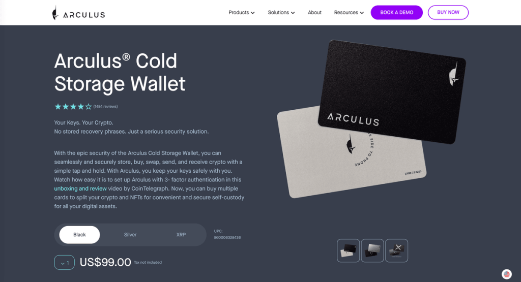 Arculus cold storage wallet
