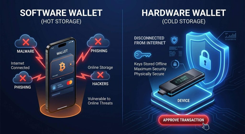 hot wallet vs cold wallet