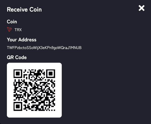 Receive TRON (TRX) via IZAKA-YA