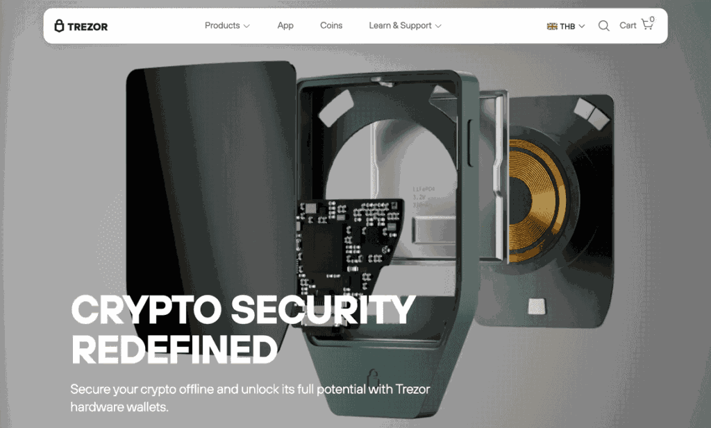 Trezor - one of the best ERC20 wallet options