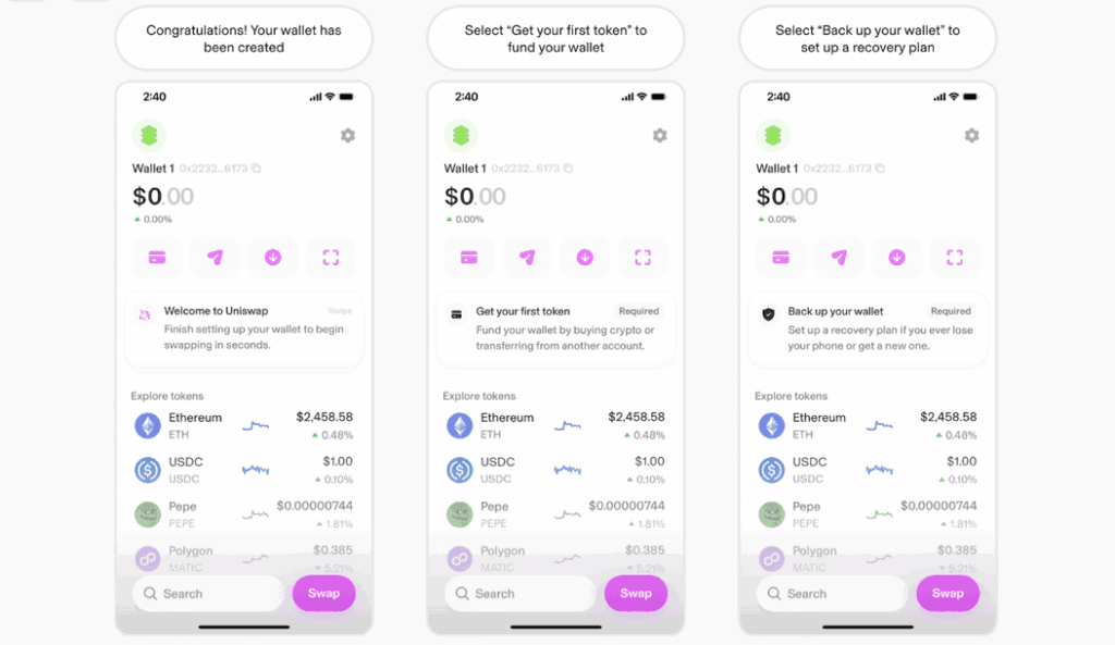 Using Uniswap Wallet App