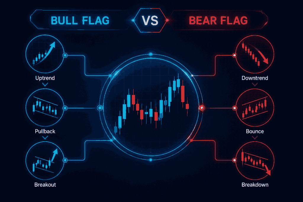 bull flag pattern vs bear flag summary