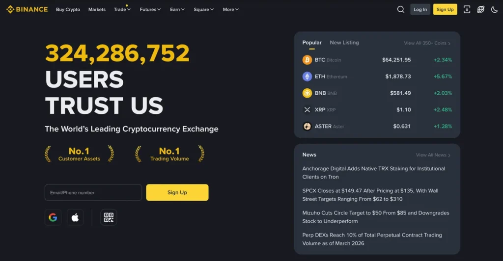 binance exchange 2026