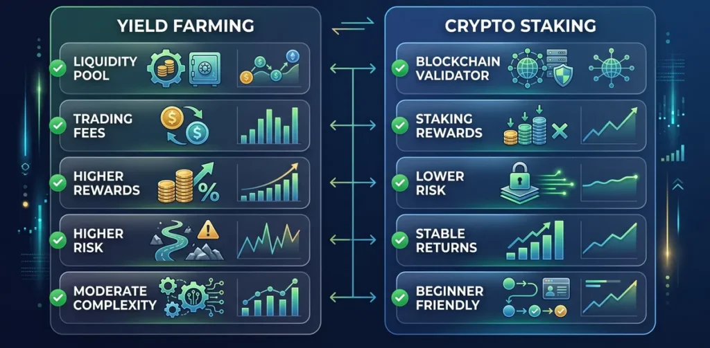 Crypto yield farming
Crypto staking