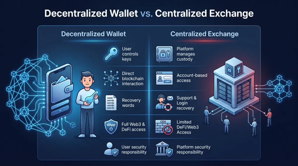what is a decentralized wallet for crypto