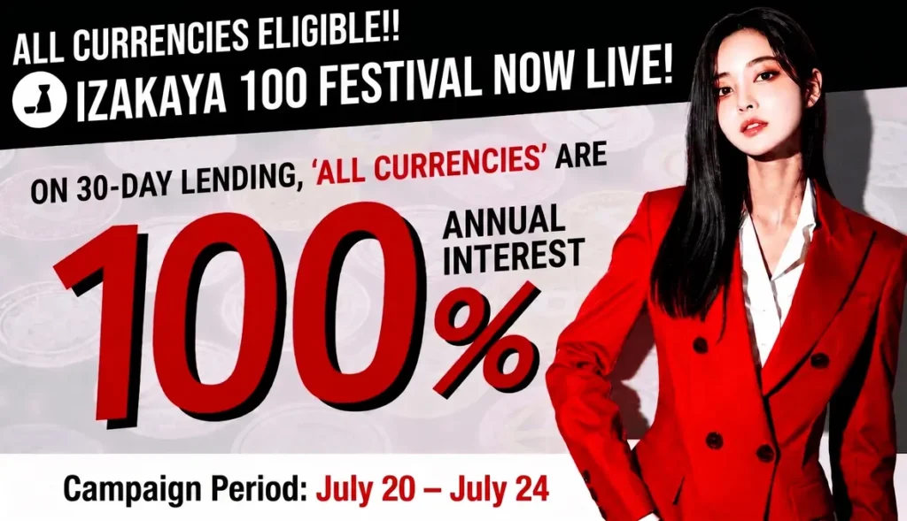 [5-Day Limited Offer] 100% Annualized Yield: “30-Day Lending 100 Festival” Now Live!!