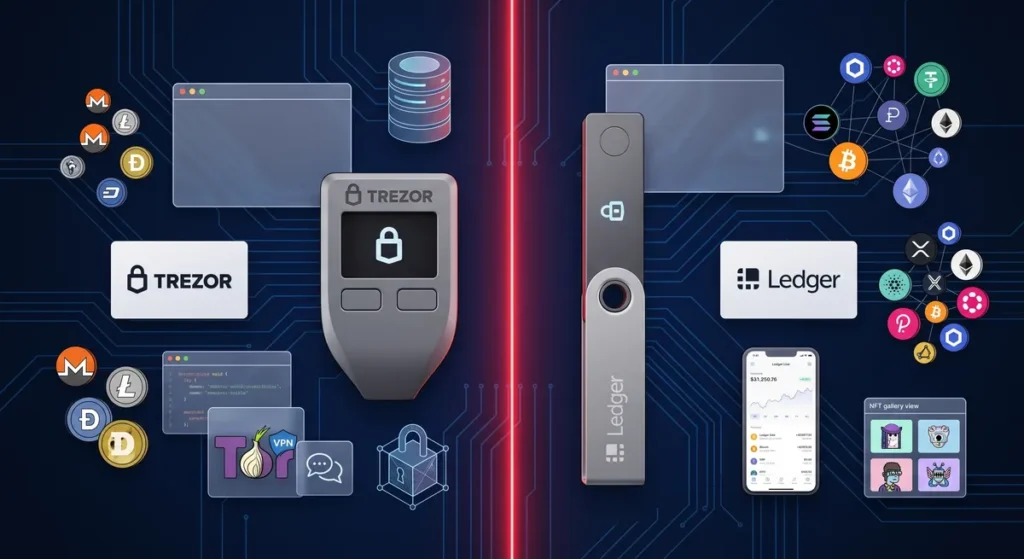 Ledger or Trezor
Trezor wallet vs Ledger wallet