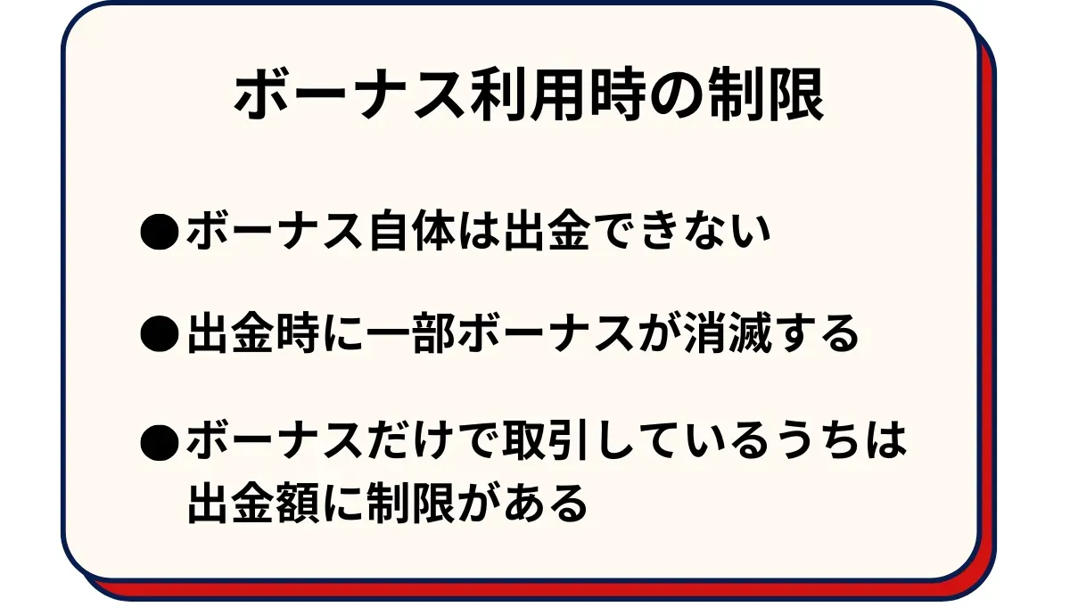 Vantage Tradingのボーナス利用時の制限