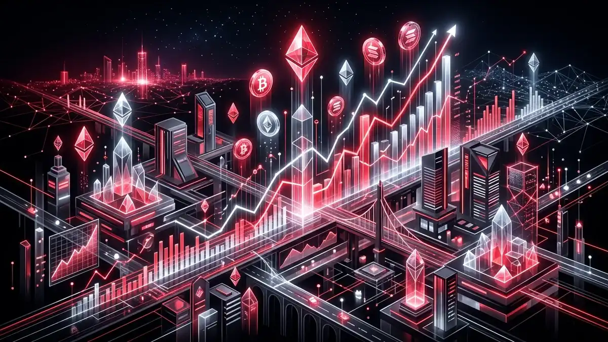 3DアイソメトリックなWeb3仮想通貨レンディングと成長の概念