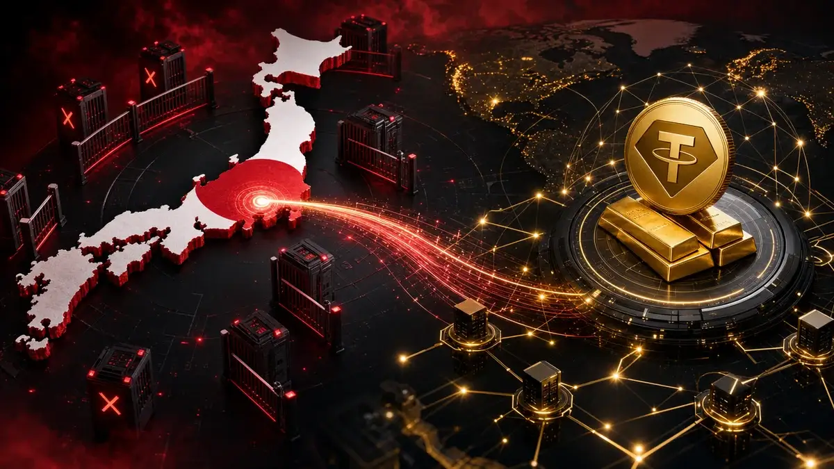 日本での購入制限と海外サービスへの経路を表現。