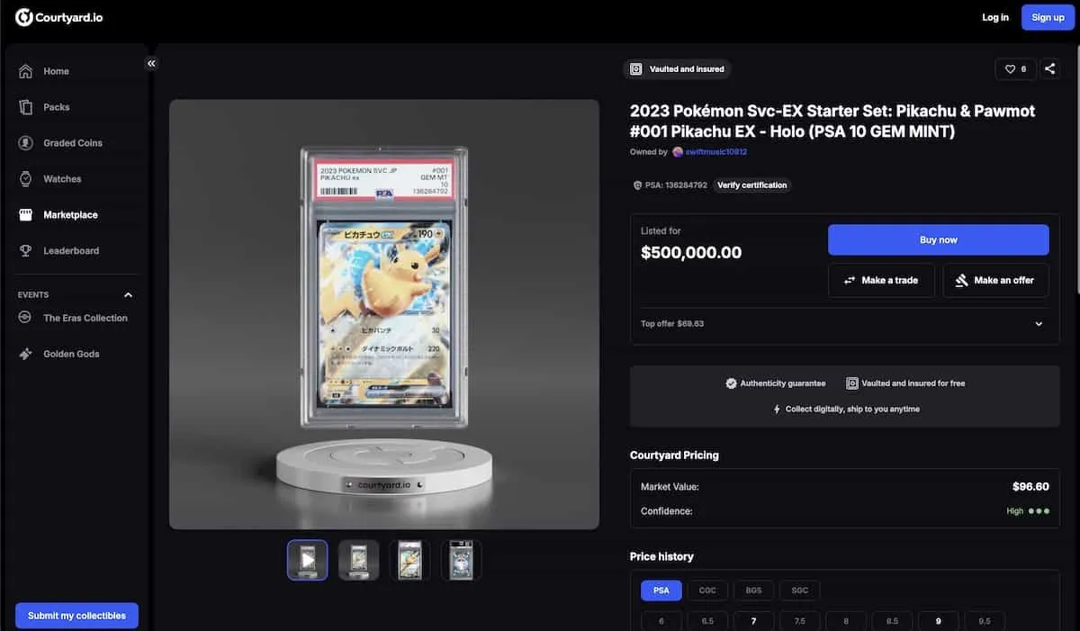 2023 Pikachu EX - Pokémon Pokémon Svc-EX Starter Set: Pikachu & Pawmot PSA 10 GEM MINT