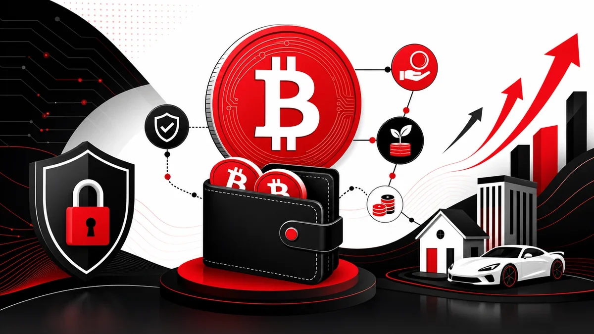 保有ビットコインを運用して資産形成するイメージ