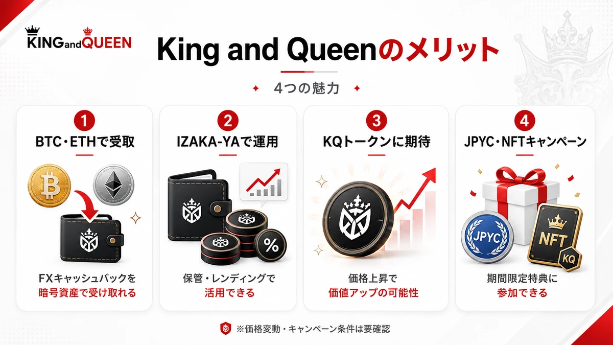 king and queenのメリット