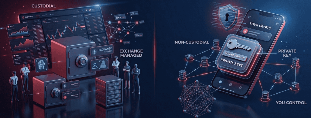 Custodial Wallet vs Non-Custodial Wallet ต่างกันยังไง