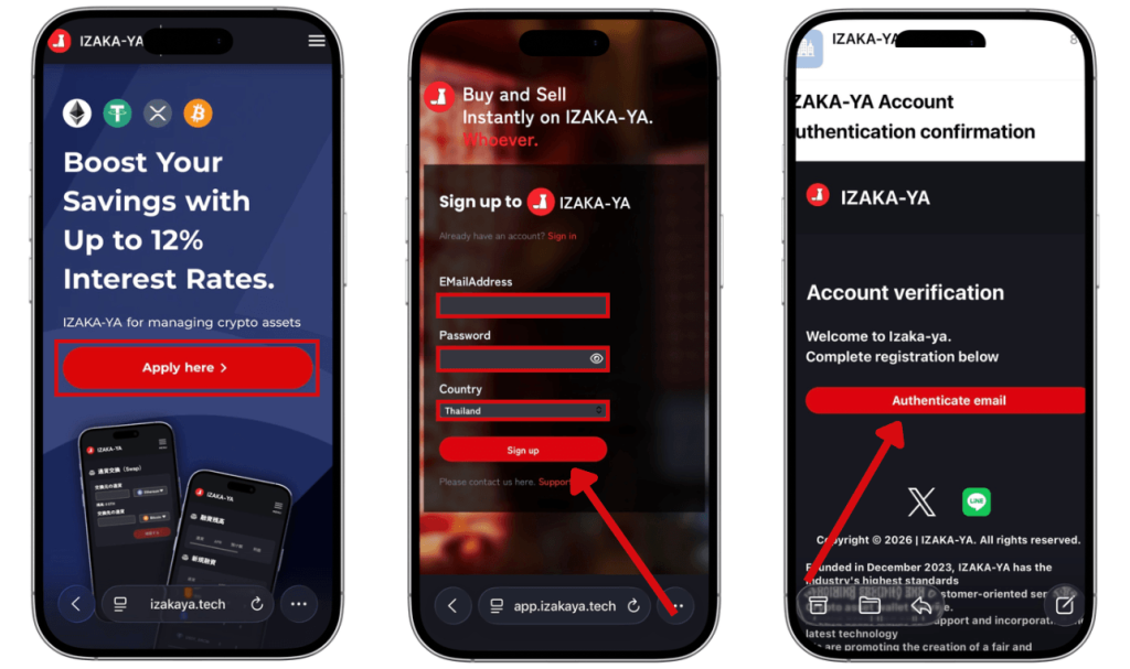 Izaka-ya Sign Up & Log In