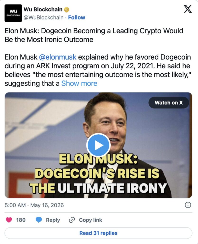 Elon Musk DOGEคาดการณ์ราคา Dogecoin
