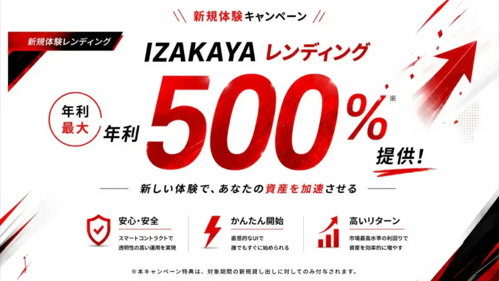 【年利500%】初回限定！IZAKA-YA新規体験レンディング開催
